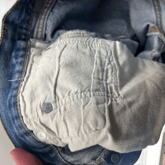 Vintage Levis Single Stitch Redline Selvedge #6 Button 70s 32x32 Distressed - Picture 14 of 14